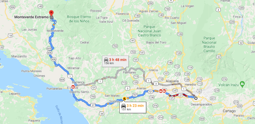 Cómo llegar a Monteverde Extremo, Costa Rica