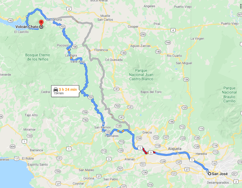 Cómo llegar a Volcán Chato, Costa Rica