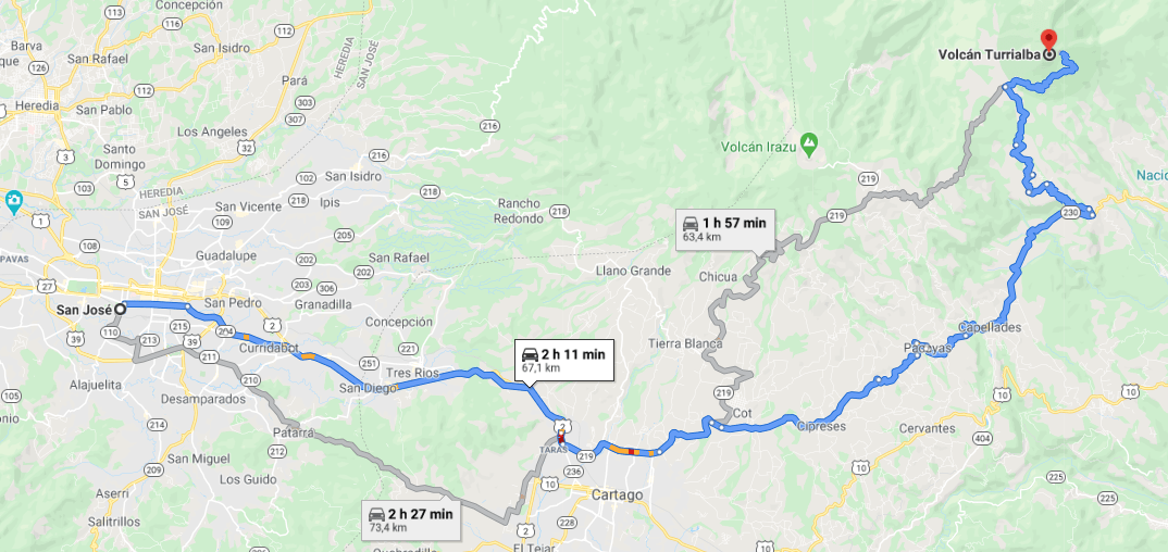 Cómo llegar a Volcán Turrialba, Costa Rica